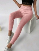 Leginsy zamszowe brudny róż