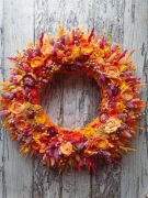 Wiosenny wieniec, dekoracja drzwi, wianek suszu, eko dekoracja wnętrz 45 cm