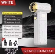 Dmuchawa odkurzacz do Kurzu 2w1 10000mAh Biała Turbo LED Dmuchanie Mocna