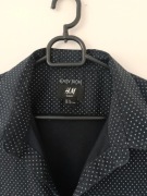 Koszula męska z długim rękawem czarna w bałe wzory H&M