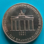 10 marek 1991 A Niemcy Brama Brandenburska Srebro 0,625 waga 15,5