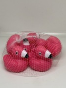 Zestaw gumowych zabawek do kąpieli – flamingi, 5 sztuk