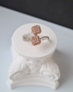 Pierścionek złoto 9k, diamenty 0.52ct