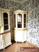 Śliczna Witryna Narożna Ludwik ECRU Biały Dąb BEKAS Producent Mebli 