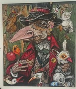 Obraz akryl Alicja w krainie czarów fantasy baśń ptaki 