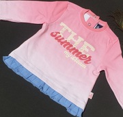 bluzka dlugi rekaw kolor róż - ombre + falbanka 