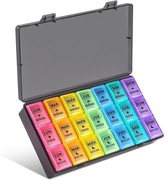 POJEMNIK PUDEŁKO KASETKI NA LEKI TABLETKI ORGANIZER 3 PORY DNIA 7 DNI