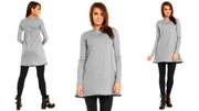 Szara tunika/sukienka z suwakiem, elastyczna, rozmiar 38/40 (M/L), NOWA