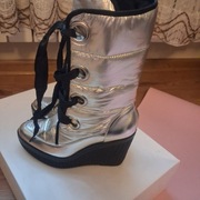 Kozaki śniegowce botki Calvin Klein Simona 38 metaliczne N 12108