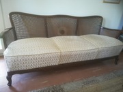 Krzesła drewniane + sofa siedzisko nowo obite