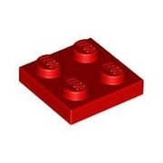 LEGO PŁYTKA 2X2 CZERWONA