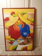 Olejny obraz haitańskiego malarza 