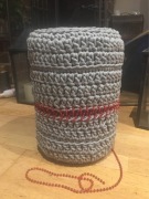 Pufa szaro czerwona diy