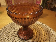 Cukiernica uranowa (kadmowa)vintage UNIKAT świeci na bursztynowo 