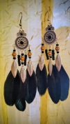 Kolczyki pióra boho vintage bohemia 