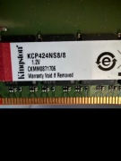 2x8GB=16GB -> RAM Kingston DDR4 8 GB 2400 MHz (KCP424NS8/8) - para