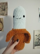 Banan na szydełku pluszak zabawka