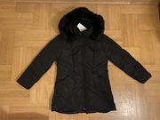 40/M - NOWA czarna kurtka zimowa MOHITO z kapturem futerko płaszcz