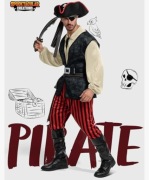 Przebranie kostium męski na karnawał Pirat r S