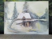 Obraz malowany ręcznie, akryl, 80cm x 60cm.