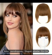 Grzywka doczepiana z naturalnego włosia brąz/miedziany