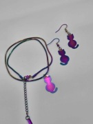 Zestaw | Naszyjnik i kolczyki | Tęczowe koty