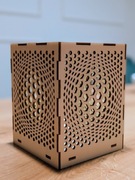 Drewniana lampka dekoracyjna / lampion / świecznik  LED