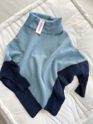 Nowe Ponczo z Wełną Lambswool AL BO Immagine Dwukolorowe Golf Z Metką