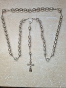 Srebrny różaniec srebro secesja 800 950 