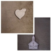 Kościół serduszka scrapki decor sklejka 