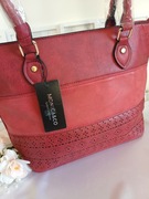 Duża torebka - Ażurowe czerwone wino 