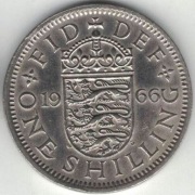 307 Wielka Brytania 1 shilling szyling 1966 herb angielski
