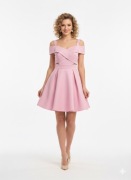 Sukienka rozkloszowana pastelowy róż 