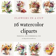 Cliparty (16 sztuk): kwiaty