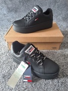 Czarne skórzane damskie sneakersy, Tommy Jeans/ Tommy Hilfiger,  rozmiar 39