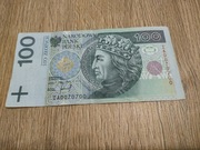 Agent 007 -Banknot 100 zł ciekawy numer seryjny, radar 2 cyfrowy 