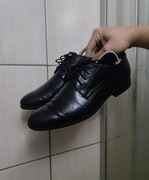 buty męskie Ryłko 41 unisex eleganckie niebieskie czarne wiązane comf