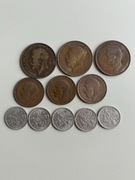 Monety lot 11 szt Penny Georgivs 5/6 