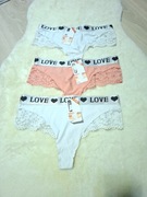 Komplet 3 sztuk stringów z gumką L