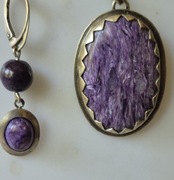 Wisior srebrny z cudnie fioletowym czaroitem