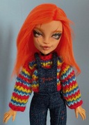 monster high lalka chucky g3 repaint ooak custom bjd