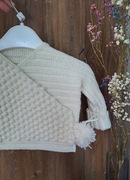 Sweter kaftanik niemowlęcy 100% merino rękodzieło