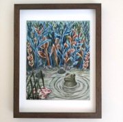 Obraz akrylowy w ramie "Żabol pływający"