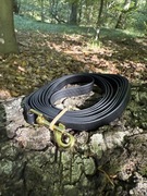 Czarna smycz PCV wodoodporna 3m hexa jak biothane z rączką