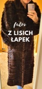 Prawdziwe futro z lisich łapek długie do kostek L+