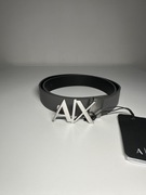 Armani Exchange szaro czarny pasek skóra dwustronny damski oryginalny r.85