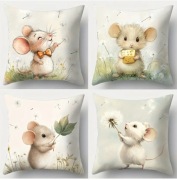 Poszewki na poduszkę słodka myszka jesienny wzór 45x45cm (wysyłka 12h)