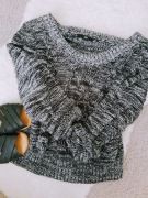 Sweter warkocze H&M szary S 