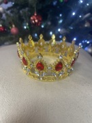 Korona tiara diadema mała złota z kryształkami
