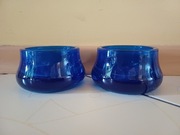 Świecznik niebieski szklany IKEA 2 szt.